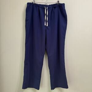 FIGS Scrub Pants Men XXL/S Dark Blue Side Pockets Straight Leg Elastic Waist